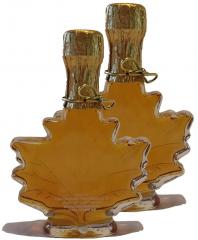 Two 100ml Maple Leaf Glass Bottles